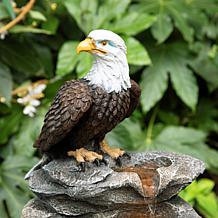 Glitzhome Majestic Bald Eagle Outdoor Fountain 25.25"H