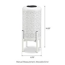 Glitzhome Metal Cutout 14.25"H Solar LED Outdoor Lantern w/ Stand