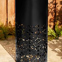 Glitzhome Metal Cutout Pattern Outdoor Fountain w/ Pump and LED Light