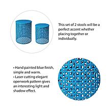 Glitzhome Metal Garden Stools/ Planter Stands/ Accent Tables Set of 2
