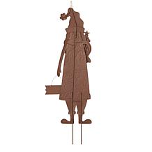 Glitzhome Metal Santa Yard Stake, Standing Decor or Wall Decor