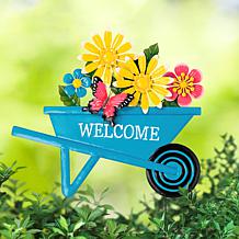 Glitzhome Metal Spring Garden Cart Yardstake or Wall Decor