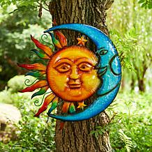 Glitzhome Metal Sun and Moon Yardstake or Wall Decor