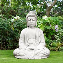 Glitzhome MGO Meditating Buddha Statue 22.75" H
