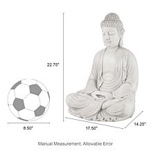 Glitzhome MGO Meditating Buddha Statue 22.75" H