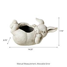 Glitzhome MGO Rabbit Statue Planter