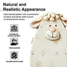Glitzhome MGO Sheep Statue Planter