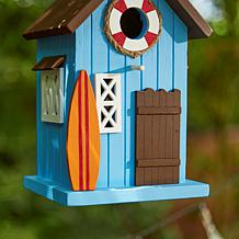 Glitzhome Modern Solid Wood Beach Hut Outdoor Garden Birdhouse