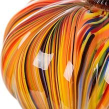 Glitzhome Multi Striped Glass Large Pumpkin