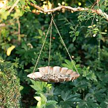 Glitzhome Multifunctional 2-in-1 Faux Copper Patina Finish Birdfeeder