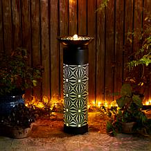 Glitzhome Outdoor Fountain w/ Laser Cut Panels, Pump and LED Light