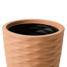 Glitzhome Oversized Eco-Friendly HDPE Textured Tall Pot Planter 2pk