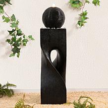 Glitzhome Oversized Modern Geometric Outdoor Fountain with LED Light