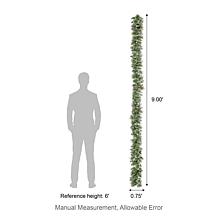 Glitzhome Pre-Lit Frosted Greenery Pinecones Christmas Garland