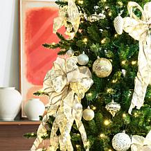 Glitzhome Pre-Lit Green Slim Fir Christmas Tree