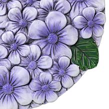 Glitzhome Set of 2 Cement Hydrangea Textured Stepping Stones