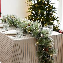 Glitzhome Set of 2 Pre-Lit Frosted Pinecones Christmas Garland