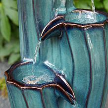 Glitzhome Wavy Textured 4-Tier Outdoor Ceramic Fountain 29.5"H