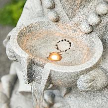 Glitzhome Zen-Style Animal Outdoor Fountain with LED Lights 21.75"H