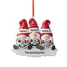 Gnome Family of 3 Personalized Ornament
