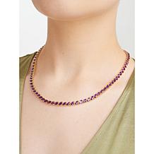 Gold-Plated Multicolor Multigemstone 18" Tennis Necklace