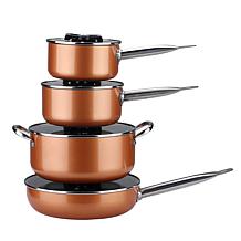 Gourmet Edge Stackable Diamond Infused Non-stick 8Pc Cookware Set