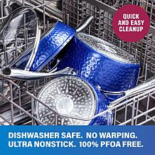 Granitestone 10-Piece Hammered Nonstick Cookware Set, Blue