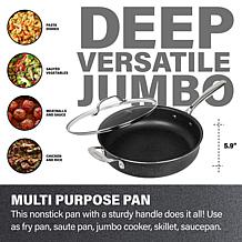Granitestone 5.5 Qt. Nonstick Jumbo Cooker with Lid and Helper Handle