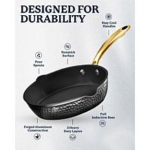 Granitestone Charleston Hammered Black 4-Quart Deep Sauté Pan w/ Lid