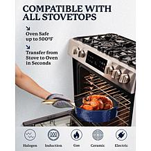 Granitestone Charleston Hammered Navy 4-Quart Deep Sauté Pan w/ Lid
