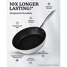 Granitestone Charleston Hammered White 12'' Nonstick Fry Pan