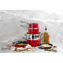 Granitestone Red 10-Piece Nonstick Pots and Pans Cookware Set