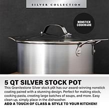 Granitestone Silver 5 Qt. Stock Pot with Lid