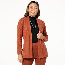 GREY by Jhoan Sebastian Grey Cable Knit Belted Cardigan