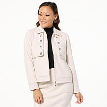 GREY by Jhoan Sebastian Grey Faux Suede Cropped Jacket