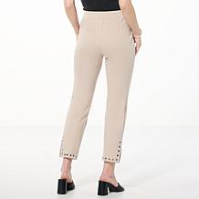 GREY by Jhoan Sebastian Grey Ponte Pant with Grommet Detail
