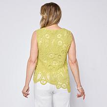 Grey by Jhoan Sebastian Grey Sleeveless Asymmetric Crochet Top