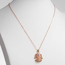 Guardian Angel Filigree Birthstone Pendant with Necklace