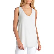 H Halston V-Neck Knit Tank