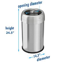 Halo 13-Gallon Round Open Top Trash Can with Dual AbsorbX Odor Filters