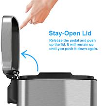 Halo 1.32 Gallon Step Pedal Trash Can with Removable Inner Bucket