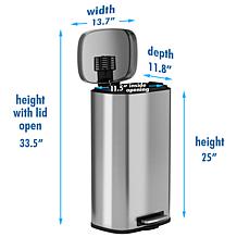 Halo 8 Gallon Step Pedal Trash Can with AbsorbX Odor Filter