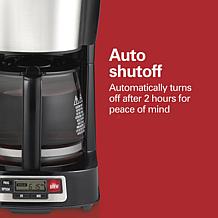 Hamilton Beach 5-Cup Compact Coffee Maker with Clock & Glass Carafe