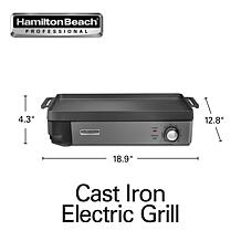 Hamilton Beach Professional Cast Iron 10" x 16" Iron Electric Grill