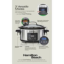 Hamilton Beach Programmable Stay or Go 6 Quart Slow Cooker