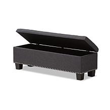Hannah Fabric Upholstered Button-Tufting Storage Ottoman Bench