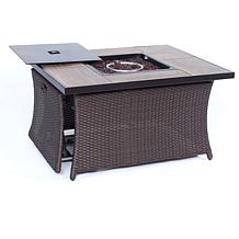 Hanover Orleans 4pc Woven Lounge Set w/Fire Pit Table