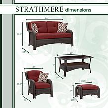 Hanover Strathmere 6-Piece Lounge Set - Crimson Red