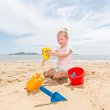 Hape 5-In-1 Beach Set - Kids Sand and Water Toys, Buckets and Shovels