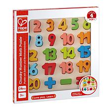 Hape Chunky Number & Counting Puzzle 20 Pieces Wooden Block Puzzle